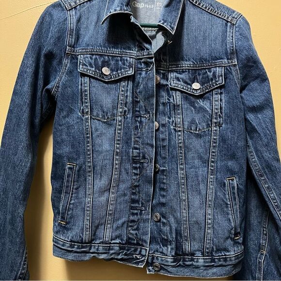 GAP Blue Medium Wash Long Sleeve Button-Down Denim Jean Jacket Adult Size M - Picture 2 of 4